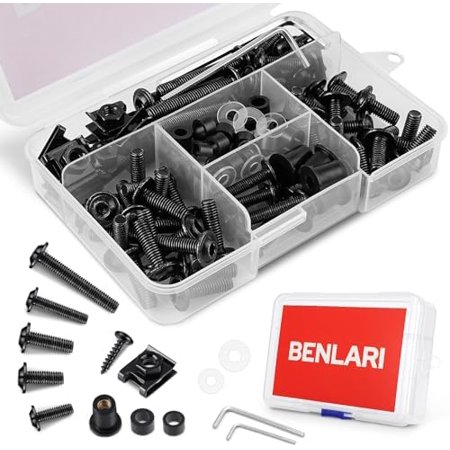 Motorcycle Fairing Bolt Kit 304 Stainless Steel Screws 177Pcs M5 M6 Windscreen Screws For Yamaha BMW Honda Suzuki GSXR Harley Davidson Black