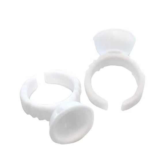 SILKLINE PROFESSIONAL Lash Glue Rings, White, Bag of 100