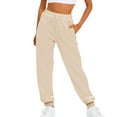 thumbnail image 1 of Women's Thin Solid Color Drawstring Elastic Waist Casual Loose Sweatpants, 1 of 3
