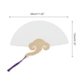 thumbnail image 2 of Unique Bargains Short Handle Round-Shaped Folding Fan 1Pc White Short Handle Round-Shaped, 2 of 5