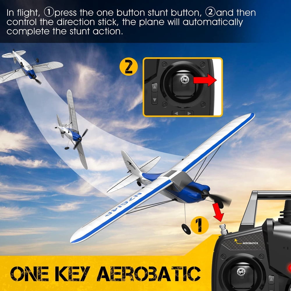Volantex RC Plane Sport Cub 500 Glider Aircraft Aerobatic 2.4G 4CH RC Fighter RTF for Beginner Blue