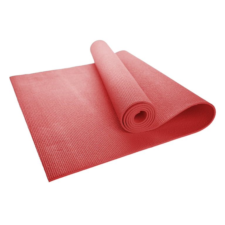 Hello Fit Yoga Mat, Non-Toxic Bulk Exercise Mats, Non-Slip, Kid-Friendly,  10 Pack, Red