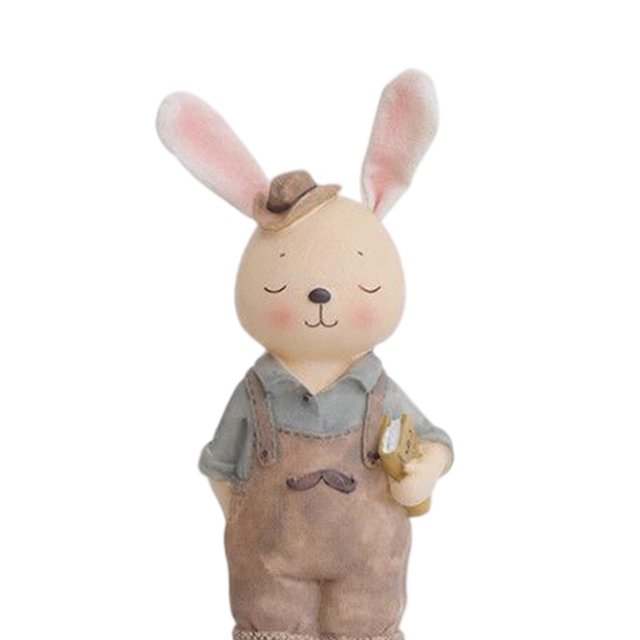 maskred Delightful Rabbit Statue Figurines Animal Sculpture Craft Wedding Gift male 8.5x23.5cm 5Set