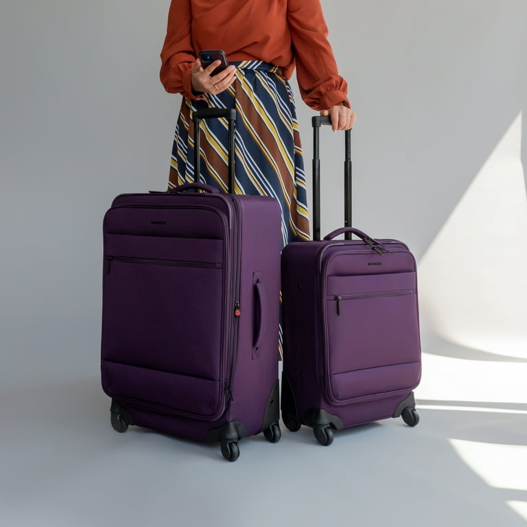 Traveler's Choice The Art of Travel Carry-On Spinner Luggage, Purple
