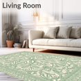 thumbnail image 2 of ODIKA 2'x3' Machine Washable Non-Slip Area Rug, Enchanted Forest Leaves with Intricate Vine Tracery High Traffic Rug with Pad, Green, 587155, 2 of 8