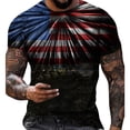 thumbnail image 4 of Men's Summer Outdoor Independence Day Printed Short Sleeve T Shirt Casual Top Flag Party, 4 of 4