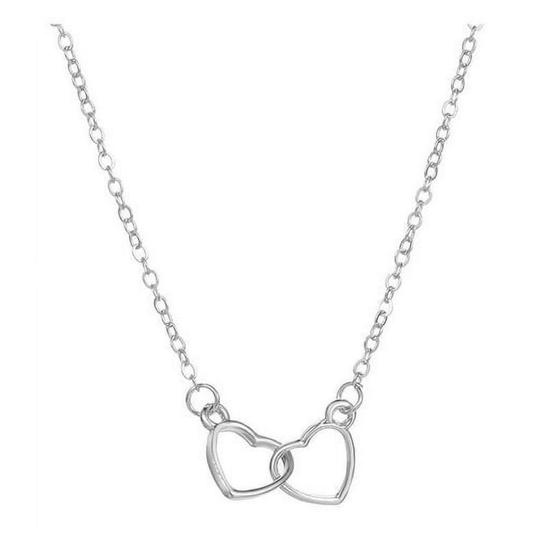 Heart Double Chain Necklace (GDMIX/SVMIX) - LOHME ONLINE STORE