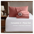 thumbnail image 2 of Cal King Size Sheets Set - 4 Piece California King Sheets, Deep Pocket, Hotel Luxury, Extra Soft, Breathable and Cooling, Pink Clay Cal King Bed Sheets, 2 of 9