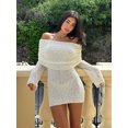 thumbnail image 3 of Vestido de playa sexy transparente para mujer, pareo de bikini, ropa de playa de verano 2024, minivestidos de punto de manga larga para mujer, pareo de traje de baño, 3 of 4