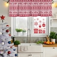 thumbnail image 5 of Christmas Red Curtain Valances for Windows, Kitchen Valance Window Treatments Panel 2 Pack, Xmas Reindeer Poinsettia Flowers Winter Rod Pocket Short Curtains for Bathroom Bedroom 54 x 18 Inch, 5 of 8