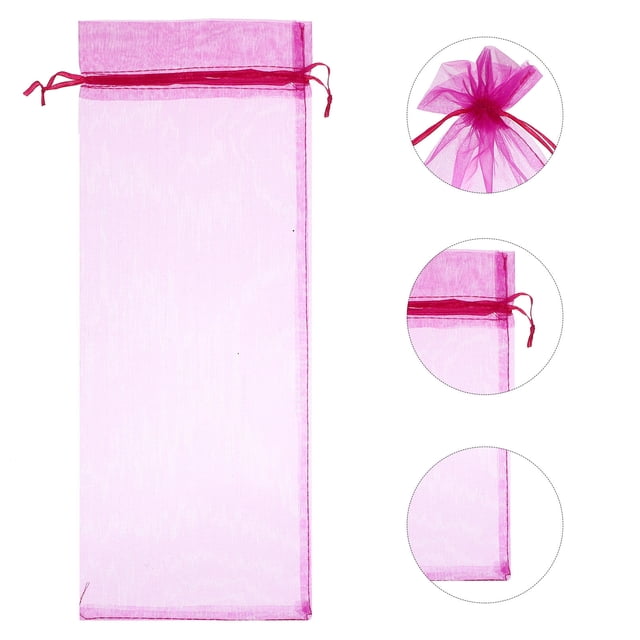 BESTYASH 10Ud Bolsas Para De Vino Con De Satén En Organza Rosa Para Regalos