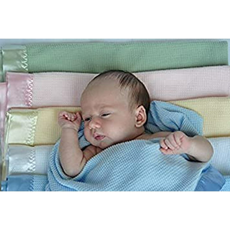 Thermal baby blanket with satin trim sale