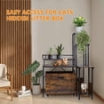 thumbnail image 7 of Cat Litter Box Enclosure Furniture with Flower Stand, Indoor Cat House Furniture with Catch Litter, Rustic Brown, 7 of 7