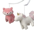 thumbnail image 2 of Bedtime Originals Rainbow Unicorn and Fox White/Coral Musical Baby Crib Mobile, 2 of 4