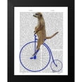 thumbnail image 2 of Fab Funky 15x18 Black Modern Framed Museum Art Print Titled - Meerkat On Blue Penny Farthing, 2 of 5