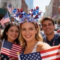 thumbnail image 4 of 4th of July Headbands Patriotic Head Boppers, Red White Blue Sequin Independence Day Hairband, Memorial Day Hair Patriotic Themed Party Headwear for Women Men Kids, 4 of 6