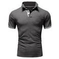 thumbnail image 4 of Mens Polo Shirts Fashion Collocation Lapel Baggy Short Sleeved Top Mens Casual T Shirts,Beige,3XL, 4 of 4