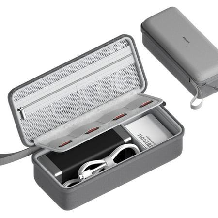 Hagibis Electronics Organizer Travel Case Cable Organizer Bag Pouch Portable Waterproof Carry Case for Cable Charger Power Bank SD Card Mouse USB Flash Disk (DPB03 Grey)