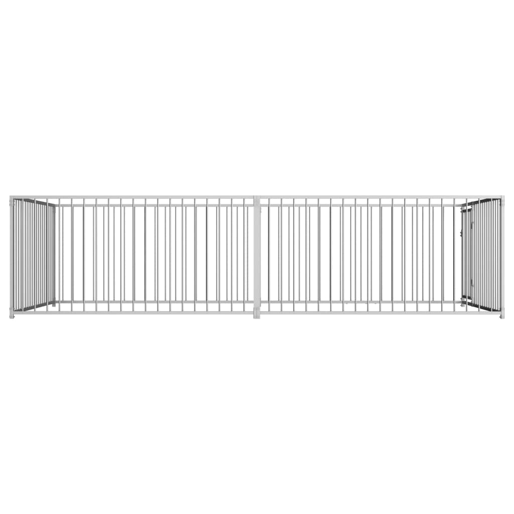 vidaXL Dog Kennel Silver Steel 39.4 x 39.4 x 39.4 in Tough Dog Kennel
