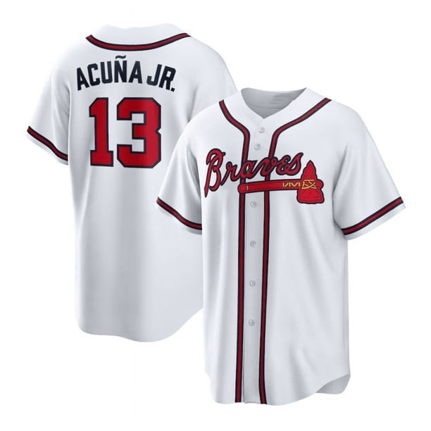 Camiseta de béisbol de los Bravos de Atlanta para hombre ACUNA JR.13# OLSON 28# ALBIES 1# Réplica para adultos Nombre del jugador Camiseta deportiva S