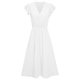 thumbnail image 3 of Vestido midi de playa para mujer Botones Vestido casual con volantes Vestidos de una línea (Blanco XL) Tmvgtek Para estrenar, 3 of 7