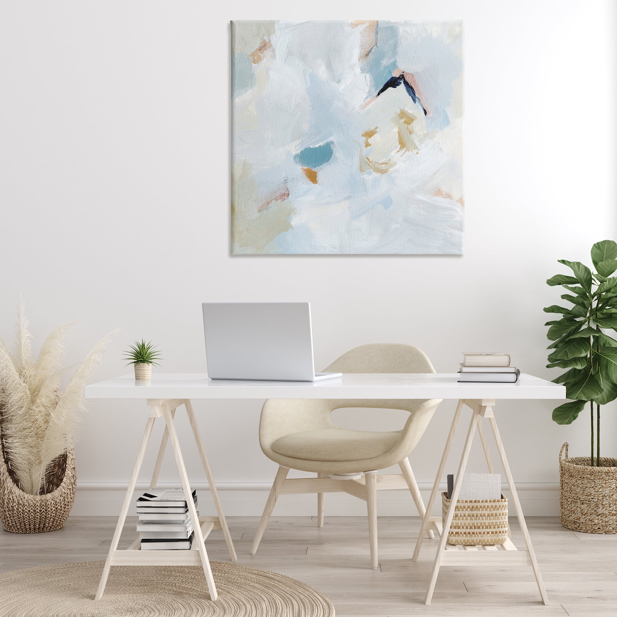 Stupell Industries Soft Subtle Abstraction Abstract Painting Gallery Wrapped Canvas Art Print Wall Art, 36 x 36