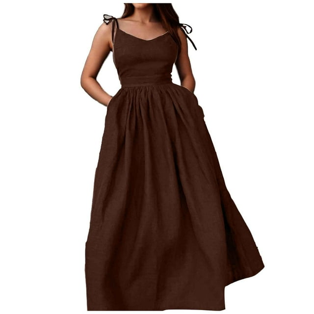 Vestido de moda liso sin espalda con cuello en V y cintura alta para mujer, poliéster spandex, estilo sexy y elegante, tallas S-XXXL