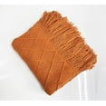 thumbnail image 2 of Fennco Styles Irregular Rhombus Diamond Knit Fringe Throw Blanket 50" W x 60" L – Camel Geometric Woven Blanket for Couch, Bedroom and Living Room Décor, 2 of 4
