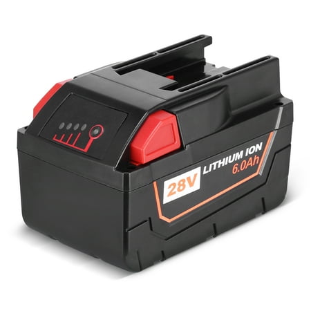 

6.0Ah Lithium Battery for MILWAUKEE M28 V28 28V 48-11-2830 48-59-2819 LED Cordless