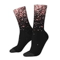 thumbnail image 2 of Uemuo Rose Gold Glitter1 Pattern Women's Crew Socks, Soft Durable Breathable Moisture-Wicking with Odor Control Cotton socks, 2 of 9