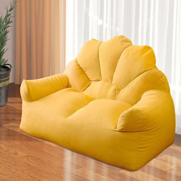 Loveseat - Puf Creativo De Lino Y Algodón Suave Para Sala De Juegos, Dormitorio, Color Amarillo