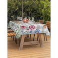 thumbnail image 3 of Outdoor Tablecloths with Umbrella Hole & Zipper, Spring Floral Tablecloth Rectangle 60x84 Inch, Grey Plaid Pink Blue Flowers Butterfly Waterproof Table Cloth, Patio/Pool/Picnic Table Covers, 3 of 8