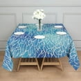thumbnail image 3 of Blue White Tie Dye Cracked Pattern Square Tablecloth,Waterproof Square Table Cover,Wipeable Spillproof Washable Table Cover for Home Kitchen Party Decor 60"x60"(152x152cm), 3 of 6