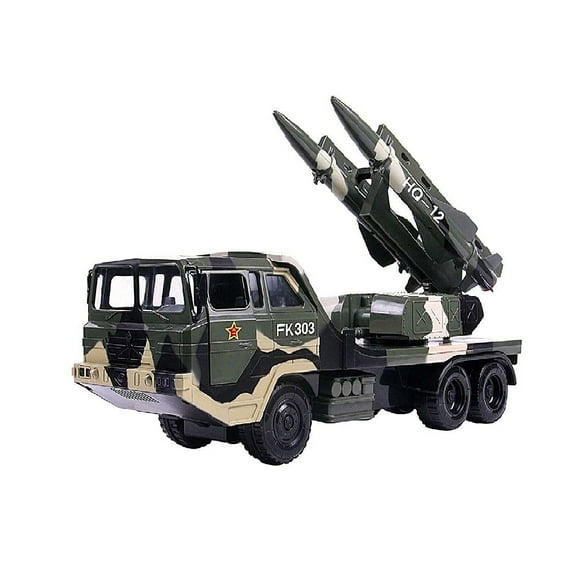 Military Transport Long Range Twin Rocket Missile Combat Tank Army Toy Truck Toy for Kids