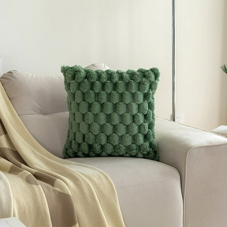 Blueek Super Soft Solid Color Plush Throw Pillow, 18x18 Inch fuzzy