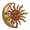 Red Indoor Outdoor Radial Sun and Moon Round 21" x 1" x 20", variant on DecMode Red Metal Indoor Outdoor Sun and Moon Wall Decor