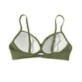 thumbnail image 5 of Bikini Top Women Swimwear Tops Underwire Full Coverage Push Up Swim Crop Top Tie Back Bathing Suit Tops Army Green Xxl, 5 of 5