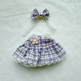 thumbnail image 3 of 17cm Doll Clothes Set - 6 Gingham Dresses, Yellow/Pink/Purple/Green/Black/Blue, for 6.7" Stuffed Animals, 3 of 3