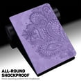 thumbnail image 6 of for iPad 10th Generation 10.9" 2022 Case - Shockproof Light Weight Protective Embossed Floral PU Leather with Pen Slot & Kickstand & Card Slots Case Cover for iPad 10th Gen 10.9 inch, Purple, 6 of 8