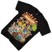 Nickelodeon Men's Shirt, Classic Printed Cartoon Rugrats T-shirt Black Nick - S