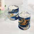 thumbnail image 4 of 4 Pack Qtip Holder Dispenser Blue Gold Marble Clear Plastic Storage Apothecary Jars for Cotton Swabs Balls Pads Floss, 4 of 7