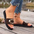 thumbnail image 4 of Rokment Women's Metallic Silver Buckles Platform Memory Foam Slippers for Indoor Outdoor Fashion Casual Cloud Comfortable Arch Support Walking Slip on Slides Beach Sandals Coffee Size 7.5, 4 of 6