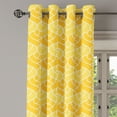 thumbnail image 2 of Ambesonne Abstract Grommet Curtain, Romantic Rose Pattern, 50" x 96", Marigold Yellow White, 2 of 6