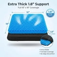 thumbnail image 2 of Extra thick large pure gel seat cushion, suitable for long sitting, breathable comfortable back cushion, relieves sciatica, tailbone & hip pain, washable portable cushion suitable for office chairs,, 2 of 4