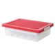 thumbnail image 1 of Bewildely Caja de almacenamiento de bloques de construcción para niños, ahorro de espacio transparente, caja de rejillas múltiples de 2 capas, Almacenamiento y organización del hogar Rojo, 1 of 6