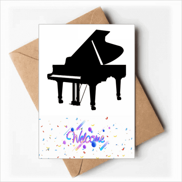 Piano Modèle d'Instrument de Musique Classique Bienvenue Retour Cartes de Voeux Enveloppes Vierges