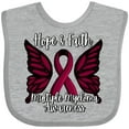 thumbnail image 3 of Inktastic Multiple Myeloma Cancer Awareness Hope & Faith with Butterfly Ribbon Boys or Girls Baby Bib, 3 of 4