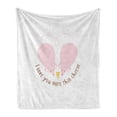thumbnail image 1 of I Love You More Soft Flannel Fleece Throw Blanket, Pink Rats with Tangled Tails Forming a Heart Valentines, Cozy Plush for Indoor and Outdoor Use, 60" x 80", Pale Pink Cocoa Yellow, by Ambesonne, 1 of 6
