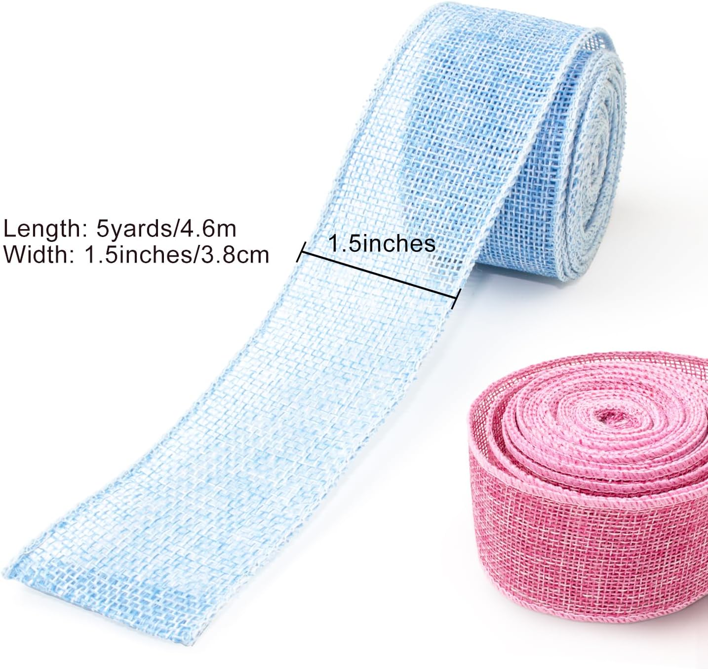 NANAHuang Burlap Ribbon Wired Ribbon 2 Inch Wide Burlap Wired Ribbon 6 Rolls 30 Yards Solid Fabric Metal Wire Edge Ribbon for Crafts Gift Wrapping Wreaths Bows Making E Decorations