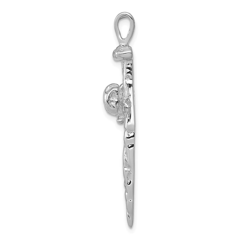 FJC Finejewelers 14 kt White Gold Nail Cross Charm 42 mm x 25 mm
